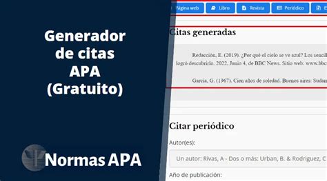 generador de normas apa|Generador de citas APA